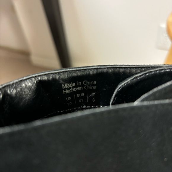 Black studded suede lace up heels size 10 - Picture 5 of 6